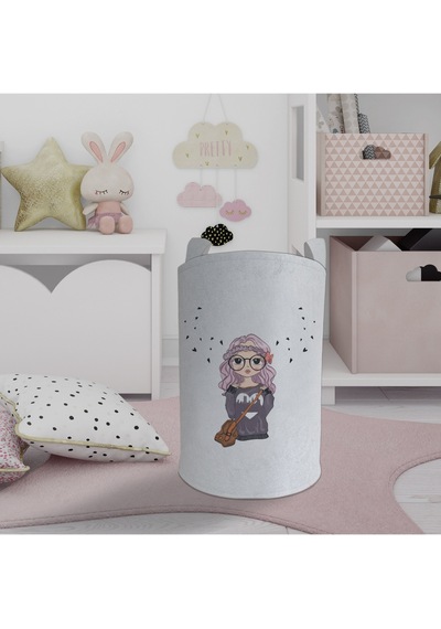 Mekta Home Bebek Ve Çocuk Odası Çantalı Kız Desenli Oyuncak Sepeti Renkli Çok Renkli