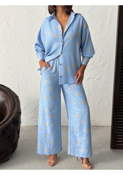 Verymoda Nakışlı Pantolon F1900 Koyu Mavi Dsn2