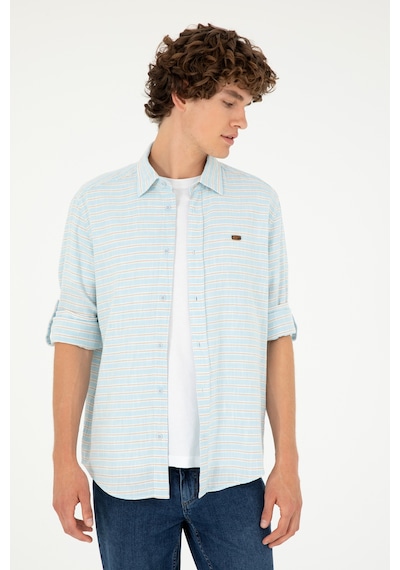 U.s. Polo Assn. Erkek Mavi Gömlek Desenli 50288676-vr036 Mavi U.s. Polo Assn. Erkek Mavi Gömlek Desenli 50288676-vr036 Mavi