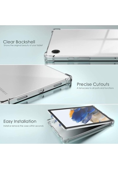 Samsung Uyumlu Galaxy Tab A8 10.5 Sm-x200 2021 Kılıf Darbelere Dayanıklı Şeffaf Kapak