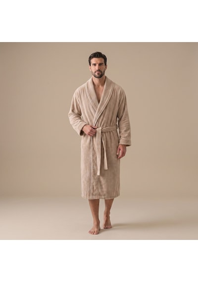 Chakra Solıd Bambu Unısex Bornoz Kum Taşı