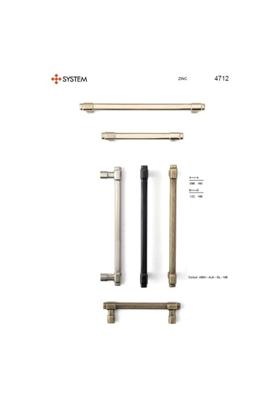 System Mobilya Kulpları Antik Renk 160mm Kulp Sy4712 0160 Abm Çok Renkli