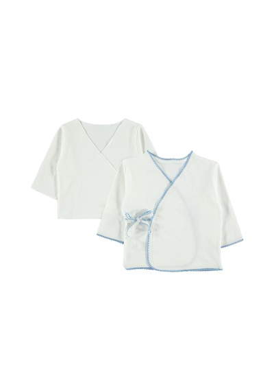 Civil Baby A Renkli Dantelli Unisex İç Dış Zıbın Takımı - Mavi