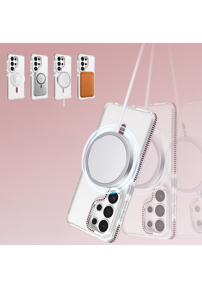 Maks Technology Galaxy Uyumlu S26 Ultra Kılıf M-safe Şarj Özellikli Mkst Tera Silikon Kapak - Mürdüm