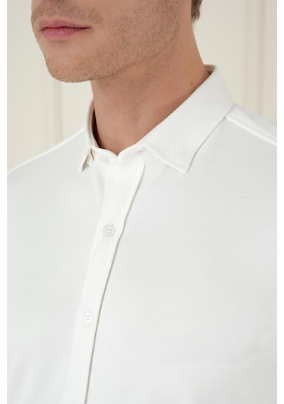 Efor G 1583 Slim Fit Ekru Klasik Gömlek Ekru