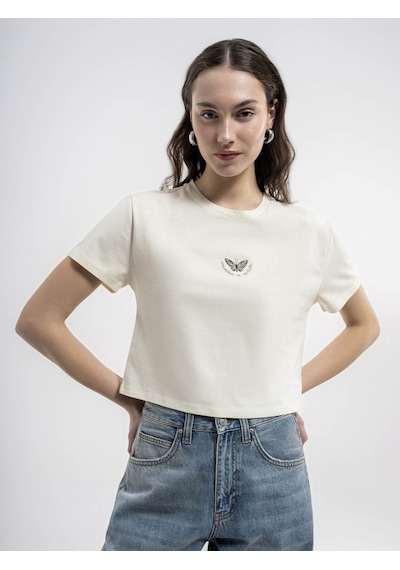 Loft Kadın T-shirt Ekru Lf2035297 24yp69000209 P6983 Ekru