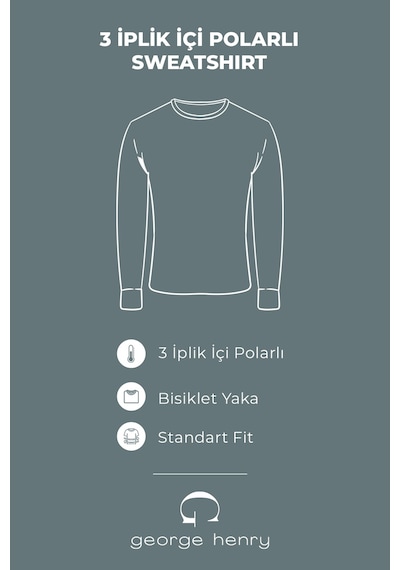 George Henry 2'li Paket Pamuklu Standart Fit Normal Kesim Bisiklet Yaka Sweatshirt Siyah