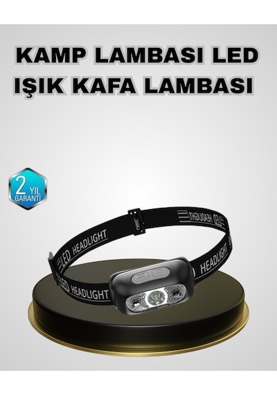 Ipx5 Su Geçirmez Şarjlı Led Kafa Feneri Hareket Sensörlü, Ayarlanabilir 60 Far - Lisinya
