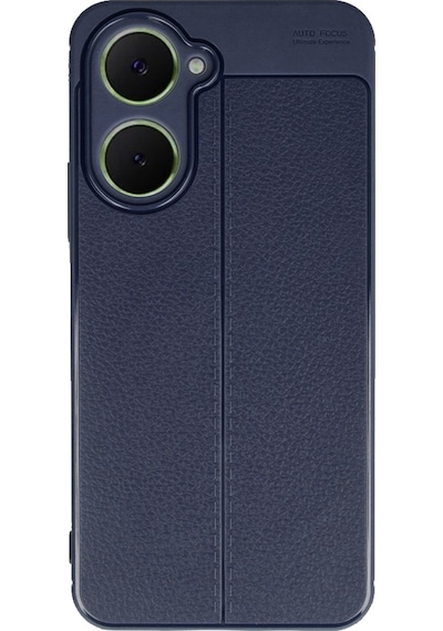 Vivo Y18 Kılıf Auto Focus Deri Desen Silikon Arka Kapak