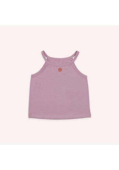 Panço Kız Çocuk Pembe Çiçek Baskılı Atlet
