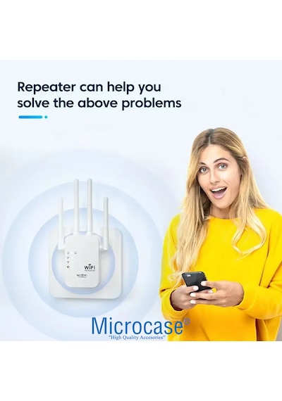 Microcase 300mbps 4 Antenli Kablosuz Wireless Sinyal Güçlendirici Arttırıcı Wifi Adaptör - Al5070