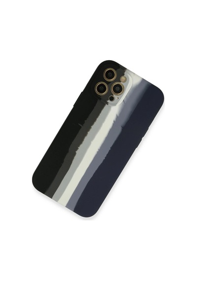 Newface - 438 - iPhone Uyumlu 12 Pro Kılıf Ebruli Lansman Silikon - Csmo-tex - - Siyah-lacivert