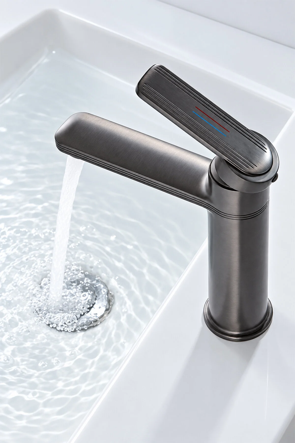 Eksen İnox Lavabo Bataryası Tek Kollu Sıcak Soğuk Banyo Musluğu Şık Tasarım Inox