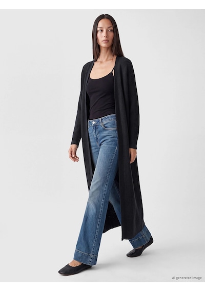 LC Waikiki Lcw Everyday Lacivert Şal Yaka Fitilli Kadın Triko Hırka Navy