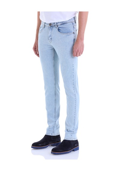 Hatemoğlu Slim Fit Düz Düşük Bel Kot Pantolon Açık Mavi
