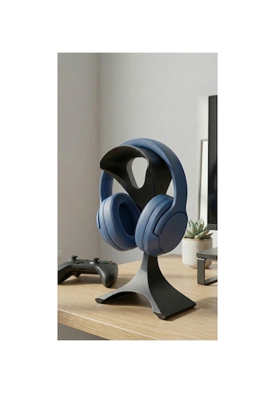 Fandora Modern Minimalist Masaüstü Kulaklık Standı - Gamer Headset Askısı Tutucu Siyah