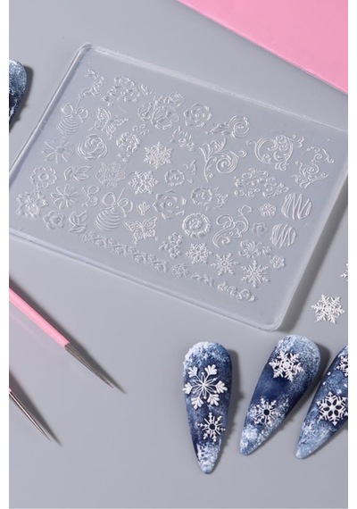 İnce Nail Art Silikon Kalıp 3d Nail Art Desen Kalıbı, Tırnak Süsleme Desen Charm Tırnak Çarm 101