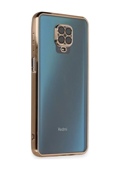 Xiaomi Redmi Note 9 Pro Uyumlu Kılıf Lensli Silikon - Gold