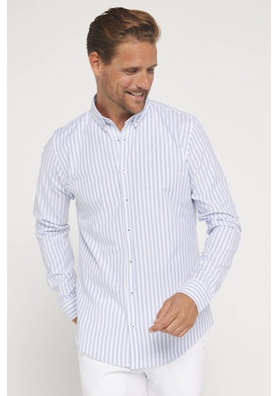 Tudors Slim Fit Uzun Kol Çizgili Yaka Düğmeli Erkek Gömlek-31539-çok Renkli Çok Renkli