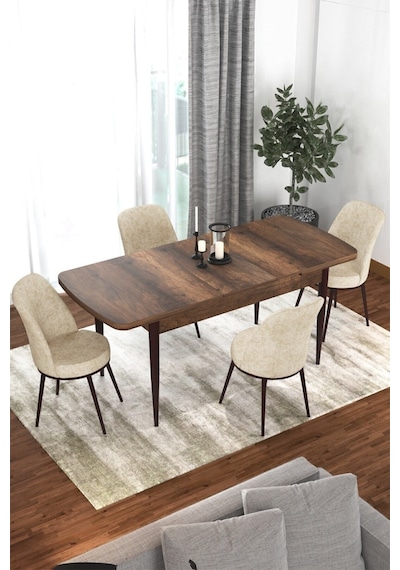 Canisa Concept Kor Serisi 70x114 Açılabilir Mutfak Masası Takımı Barok Desen Masa 4 Krem Sandalye Krem Canisa Concept Kor Serisi 70x114 Açılabilir Mutfak Masası Takımı Barok Desen Masa 4 Krem Sandalye Krem