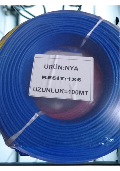 Elektrikhouse Nya Elektrik Kablosu 1x6 100 Metre Mavi
