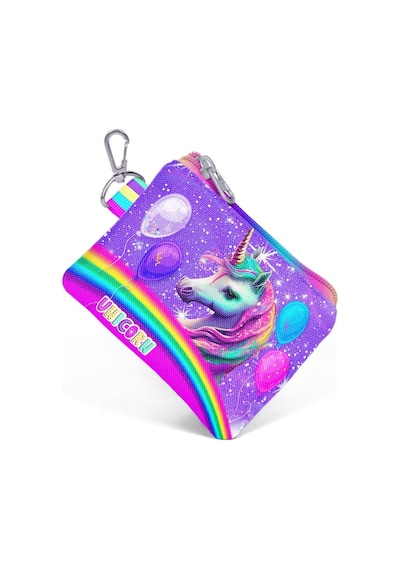 Coral High Mor Simli Unicorn Bozuk Para Çantası - Kız Çocuk