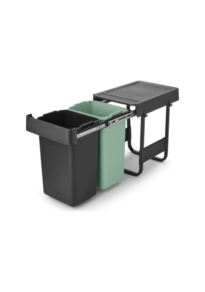 Brabantıa Sort&go Buılt In Dark Grey Çöp Kutusu 2x15lt Yeşil