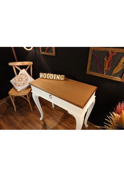 Wooding 80 Cm Çekmeceli Masif Beyaz Naturel Dresuar (548586178) Beyaz