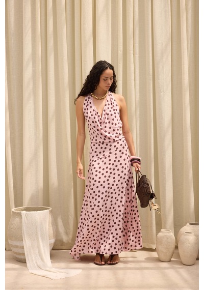 Mai Collection Manon Puantiyeli Pembe Crop Etek Takım