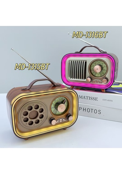 Rgb Kablosuz Şarjlı Nostaljik Radyo Mp3, Sd, Usb Bluetooth Hoparlör 1316