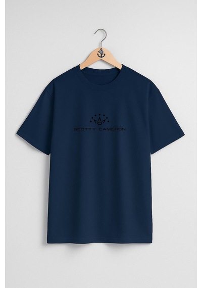 Oversize Scotty Cameron Göğüs Tasarımlı Unisex T-shirt Lacivert