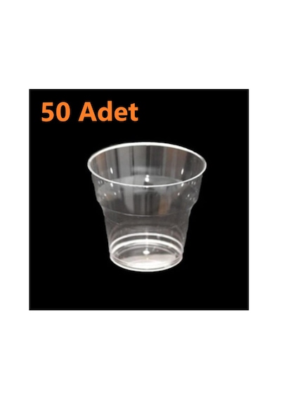 Şeffaf 180 Cc, 50 Adet, Plastik Kristal Bardak, Mika Ekstra Sert Plastik, Tekel Bardağı