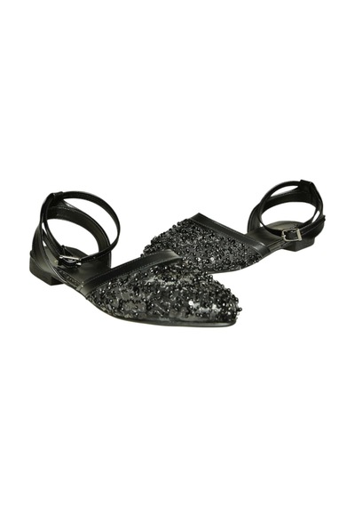 Fox Shoes U726544115 Siyah File Kadın Babet Siyah-file