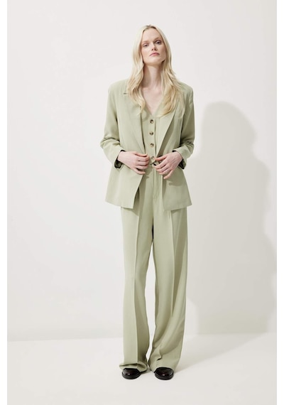 DeFacto Oversize Geniş Kalıp Keten Karışımlı Blazer Ceket Z2536AZ25SPKH176 Haki