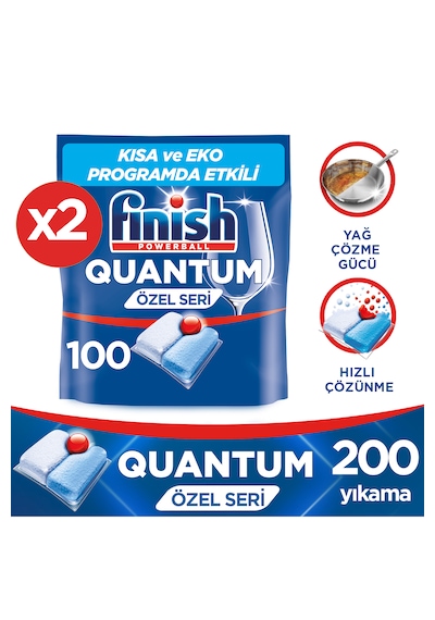 Finish Quantum Özel Seri Bulaşık Makinesi Deterjanı Kapsül Tablet 200 Adet (100 x 2)