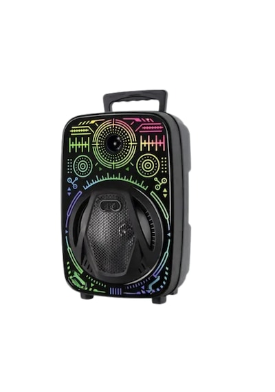 Mey İthalat 8 İnç Taşınabilir Karaoke Hoparlör Mikrofonlu Rgb Işıklı Bluetooth Speaker