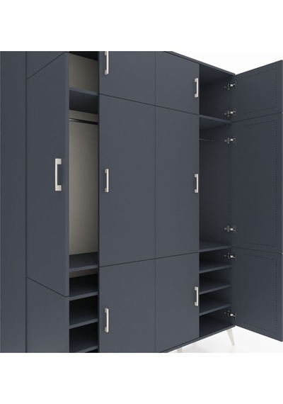 Hyperion Gardrop 10 Raflı 12 Kapaklı 2 Askılı 176x44x221 Antrasit-antrasit Antrasit Hyperion Gardrop 10 Raflı 12 Kapaklı 2 Askılı 176x44x221 Antrasit-antrasit Antrasit