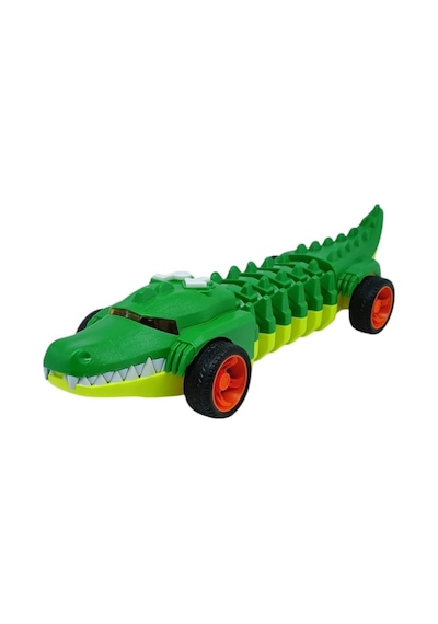 Timsah Araba - Otomatik Hareketli Sesli Işıklı 32 Cm - Yeşil Gerçekçi Timsah Siyah