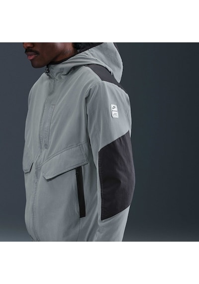 Nike Air Max Kapüşonlu Dokuma Erkek Ceket-sportxstore Gri