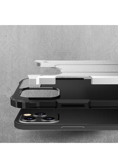 Noktaks - Apple Uyumlu iPhone 12 Pro Max - Kılıf Çift Katman Zırh Tank Crash Military Kapak - Kırmızı