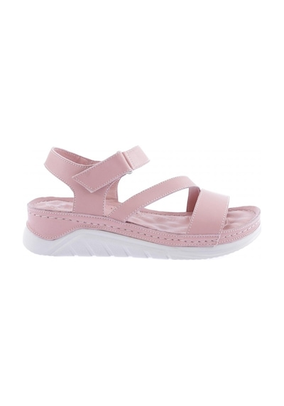 Dgn 6102 Kadin Yan Çapraz Bantli Bilekten Bağli Sandalet 6102-2106-R12907 Açık Pembe