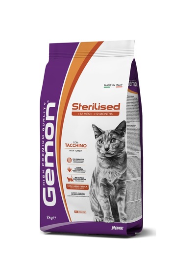 Gemon Sterilised Hindili Kısırlaştırılmış Yetişkin Kedi Maması 2 Kg
