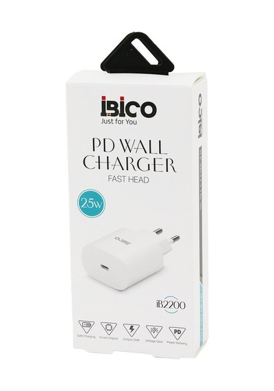 İbico İb-2200 Telefon Şarj Başlık Ev 5v 3.0a 9.0v-2.22a 25w Hızlı Typc-e - 10'li Paket Diğer