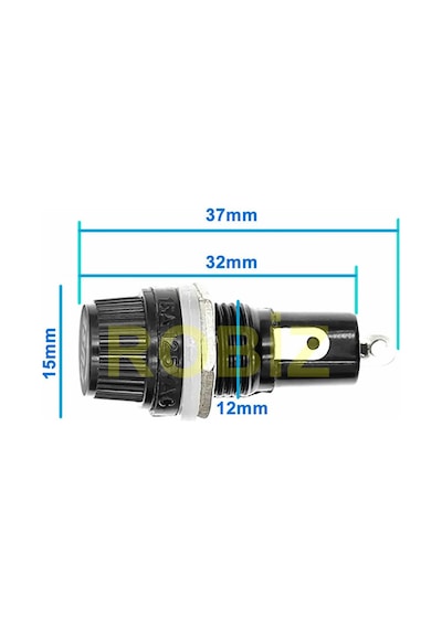 Panel Montaj 5x20mm Cam Sigorta Kutusu 10a 250v R3-12 Elektrikli Cihaz Ev Aletle 12mm Montaj Deliği