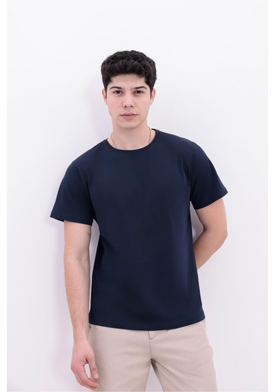 Freemen Erkek/unisex Bisiklet Yaka Basic Tişört %100 Pamuk Lacivert