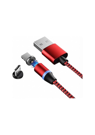 Şarj Kablosu Manyetik Örgülü Micro Usb