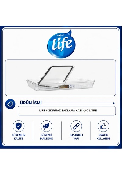 Life Sızdırmaz Saklama Kabı 1.80 12'li Paket Asorti