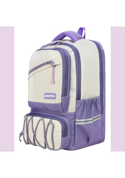 Ortopedik Ultra Lüx Büyük Boy 45 32 25 Cm Su Geçirmez Laptop Bölmeli Sırt Çantası Mor