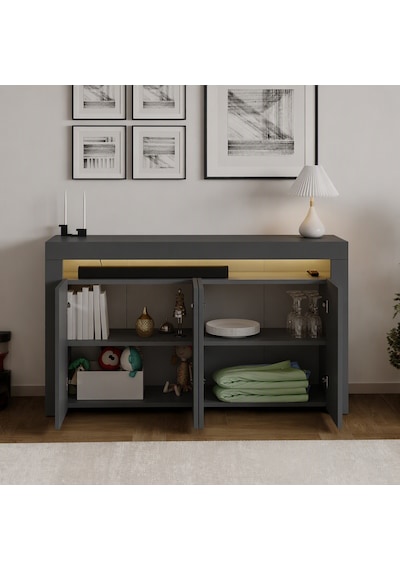 İnarch Dizayn Batı Led Işıklı Konsol Modern 4 Kapaklı Tv Konsolu - Tv Ünitesi Antrasit İnarch Dizayn Batı Led Işıklı Konsol Modern 4 Kapaklı Tv Konsolu - Tv Ünitesi Antrasit