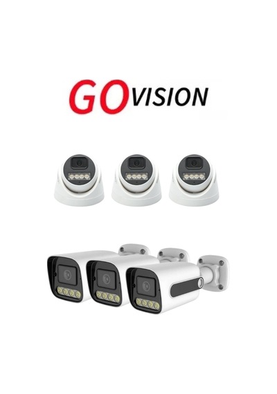 Go Vision 6 Adet Ip Güvenlik Kamerası - 5mp Dış Mekan Kamera, 3.6mm Lens, Poe, Warm Led Gece Görüşlü